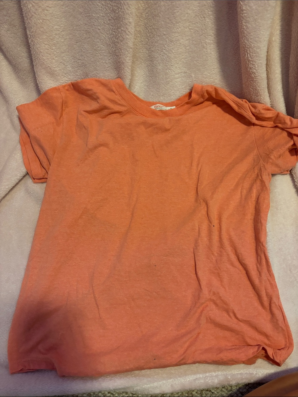 Hanes Short Sleeve Tee in Coral Orange